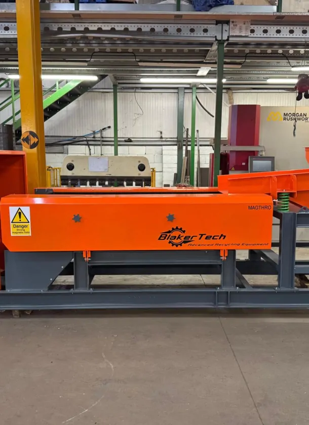 BlakerTech eddy current metal separator in warehouse
